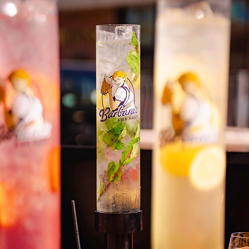 Cocktail towers in Barbara's Bier Haus Cardiff