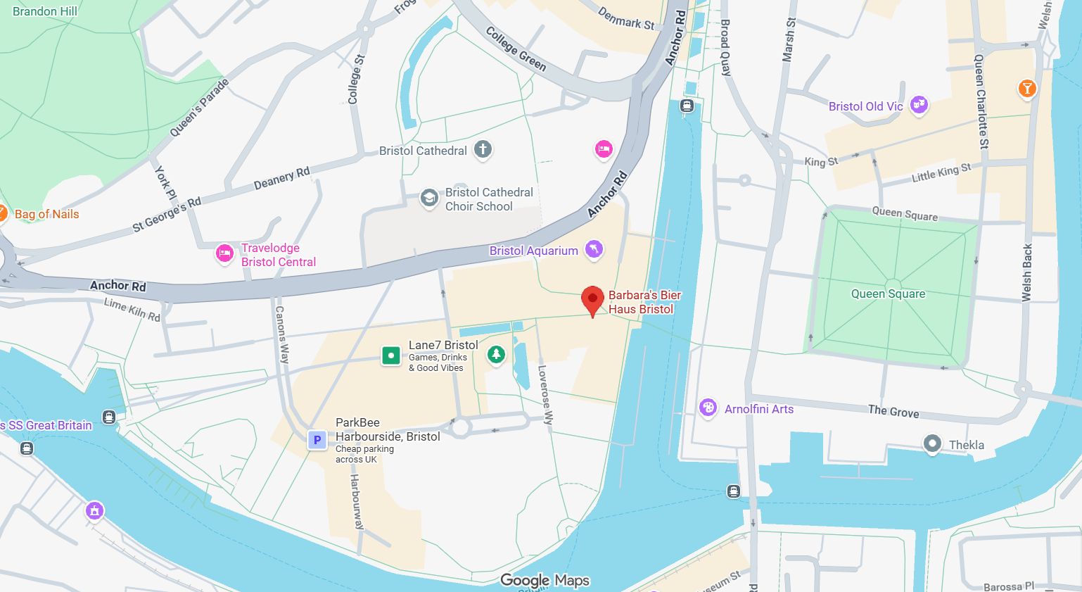 Barbara's Bier Haus Bristol Map
