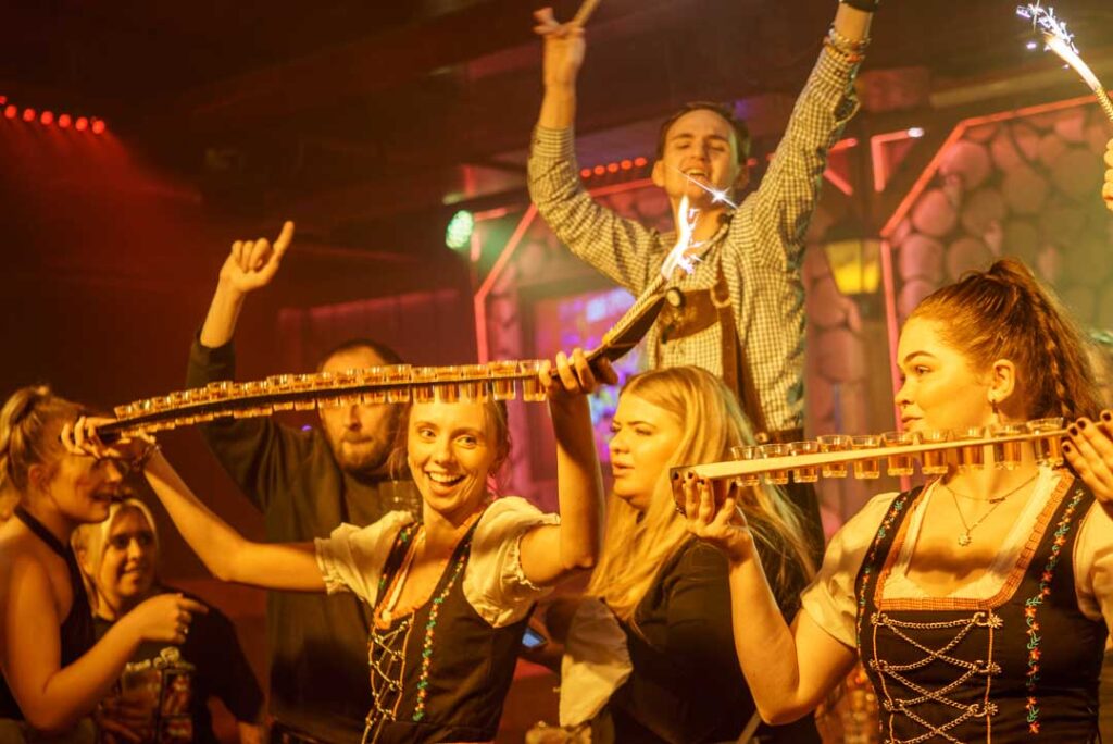 Barbara's Bier Haus - Shot Ski, dancing and signing.