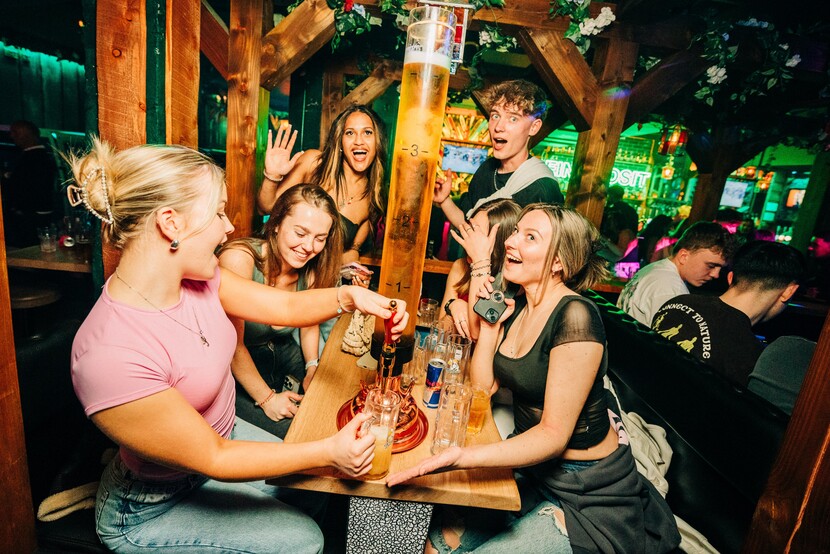 Barbara's Bier Haus - Tableside drinks. Cocktail towers, Beer towers and Shotski